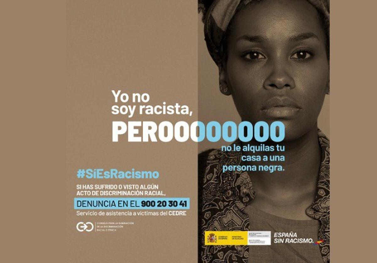 Uno de los carteles de la campaña del Ministerio de Igualdad contra el racismo.