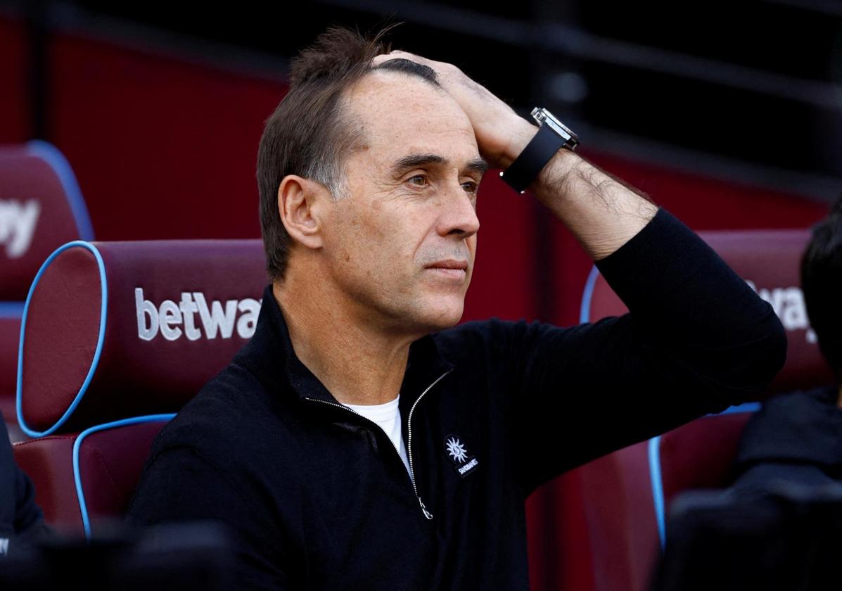 Julen Lopetegui, durante un partido del West Ham.