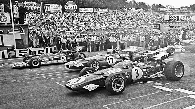 Con Ferrari, en el GP de la Gran Bretaña de 1970