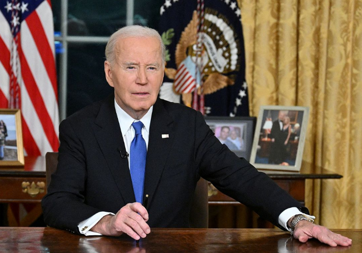 Biden, durante su discurso a la nación.