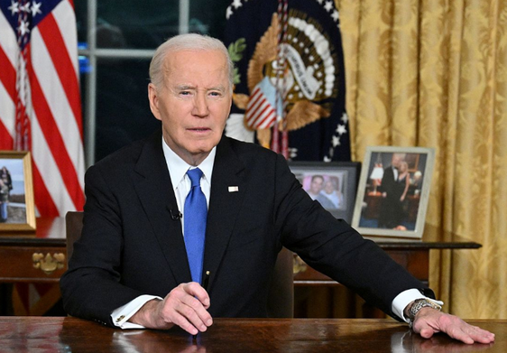 Biden, durante su discurso a la nación.