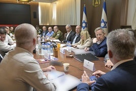 Imagen de la reunión del gabinete de seguridad israelí.