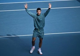 Carlos Alcaraz, tras clasificarse para los cuartos de final del Abierto de Australia.