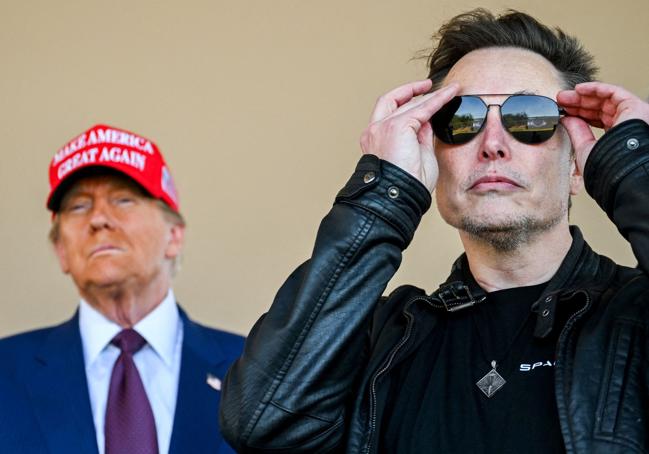 Elon Musk y Donald Trump en un lanzamiento de SpaceX.