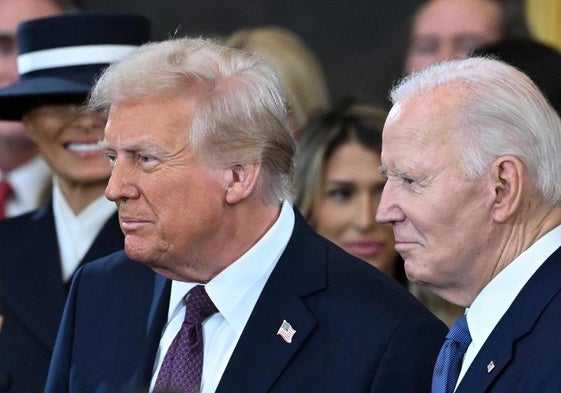 El nuevo presidente de EE UU, Donald Trump, junto al saliente Joe Biden.