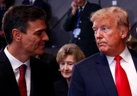 Pedro Sánchez con Donald Trump, en 2021