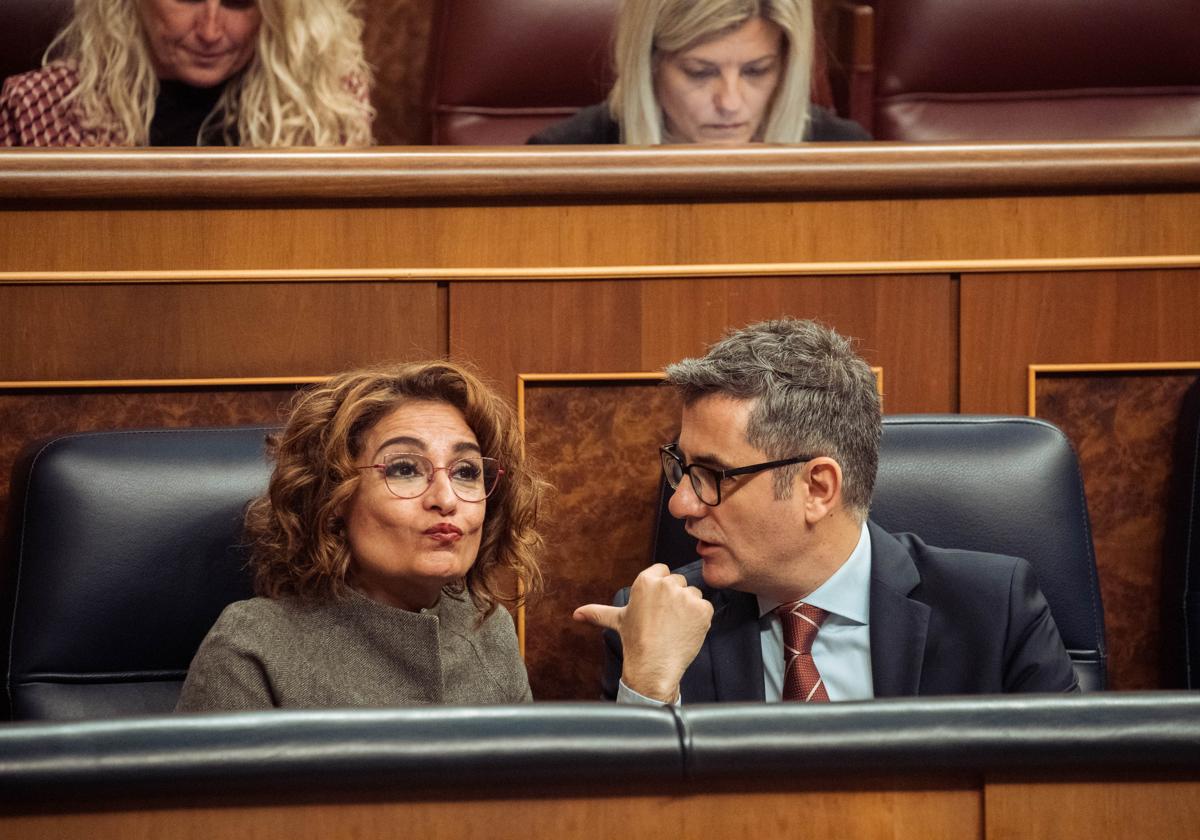 La vicepresidenta Montero y el ministro Félix Bolaños.