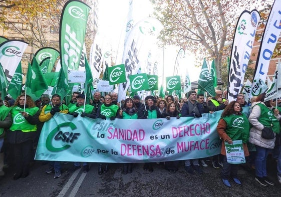 Manifestación de funcionarios en Madrid el pasado diciembre.