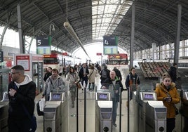 Estación de trenes de Cercanías en Bilbao.