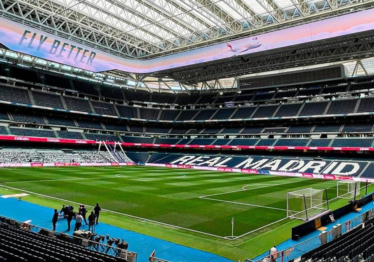 Interior del estadio Santiago Bernabéu tras la últimas remodelación acometida por el club madridista.