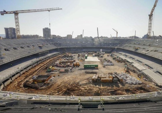 Obras del futuro estadio del Barça.