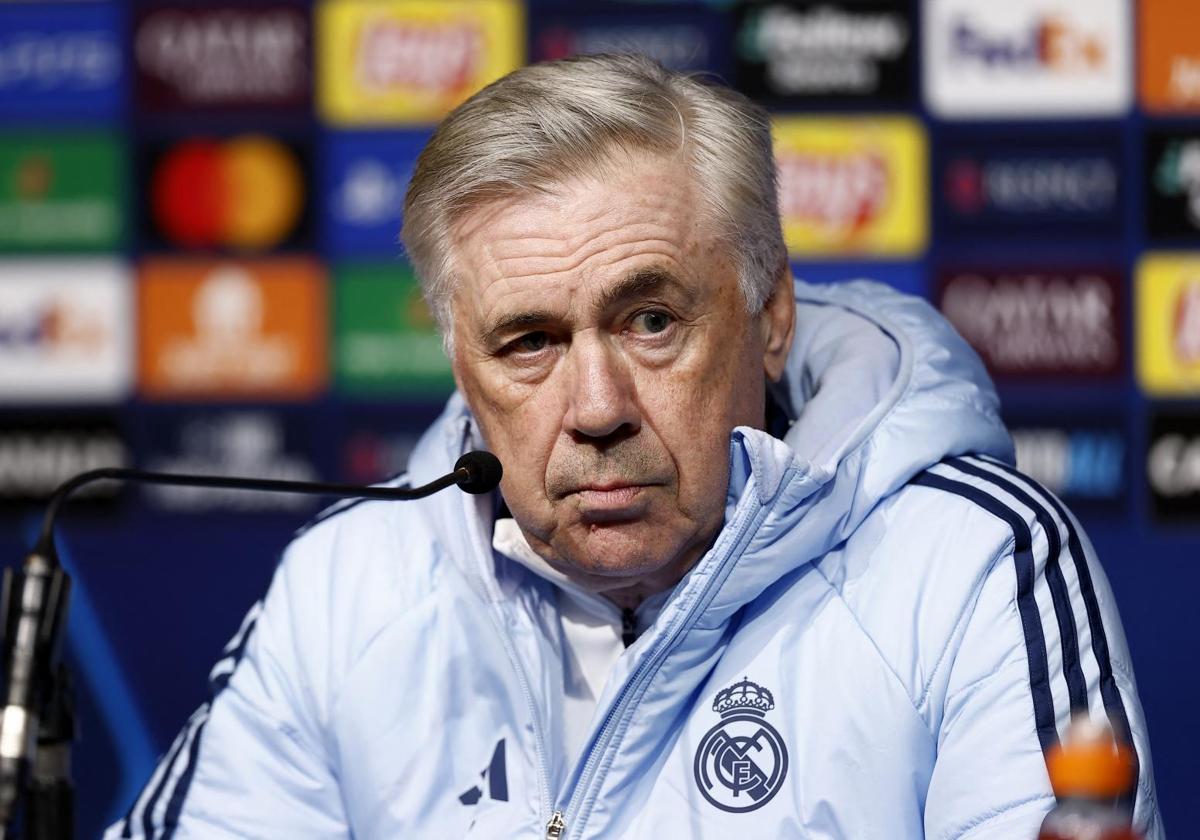 Carlo Ancelotti, durante la rueda de prensa.