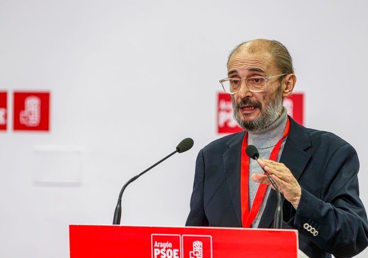 Lambán en un reciente acto del PSOE de Aragón