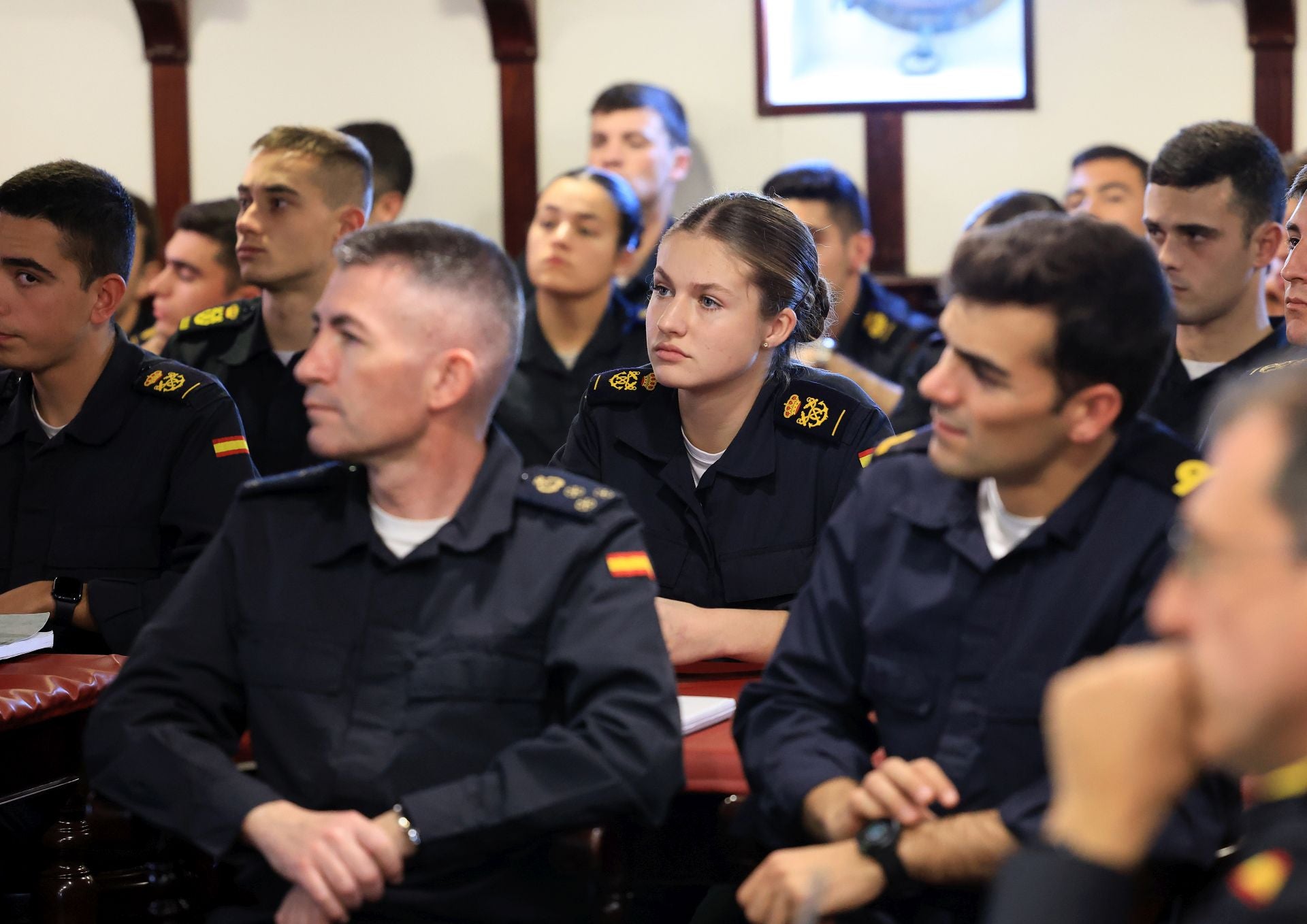 Leonor durante una formación.