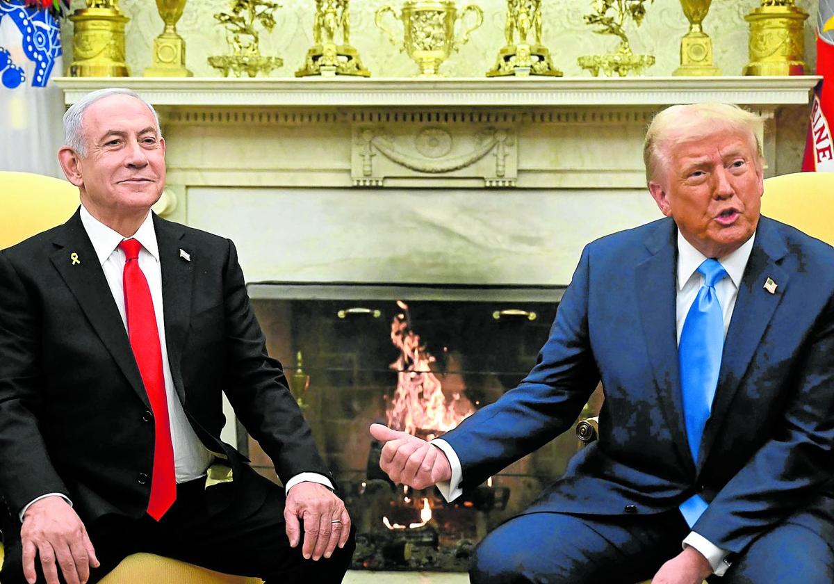 Donald Trump recibió a Benjamín Netanyahu en el Despacho Oval de la Casa Blanca.