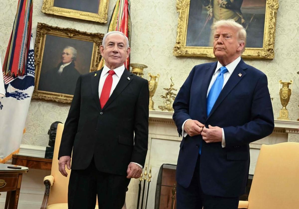 Donald Trump recibió a Benjamín Netanyahu en el Despacho Oval de la Casa Blanca.