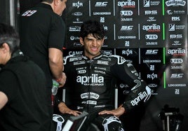 Jorge Martín, durante los test de pretemporada en Malasia, antes de su caída.