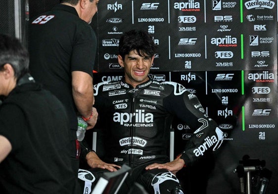 Jorge Martín, durante los test de pretemporada en Malasia, antes de su caída.