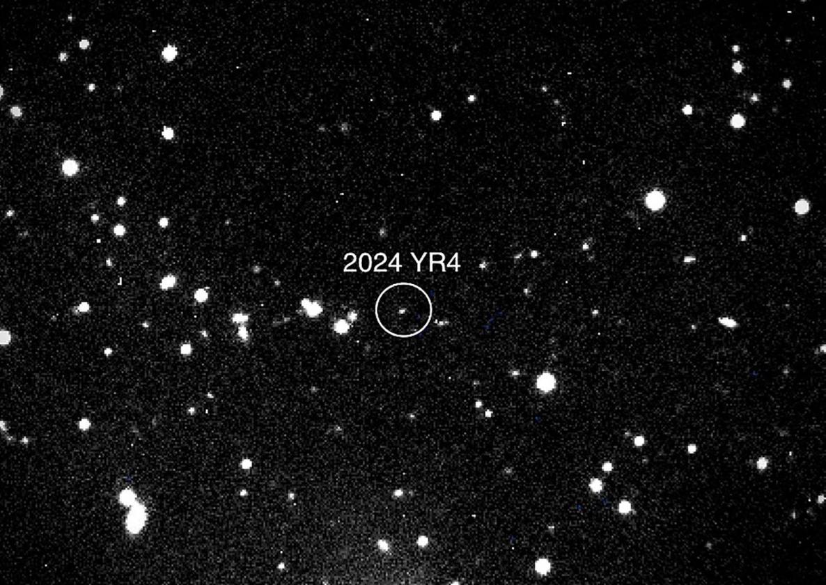 Imagen de la NASA del asteroide 2024 YR4