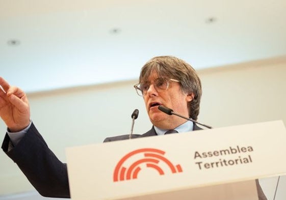 Carles Puigdemont en un reciente acto de la Assemblea Territorial