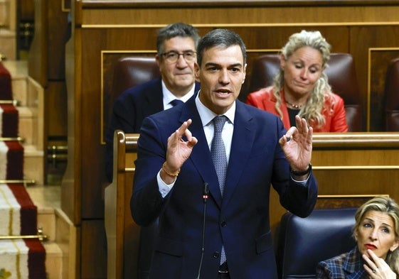 Pedro Sánchez, en la sesión de control