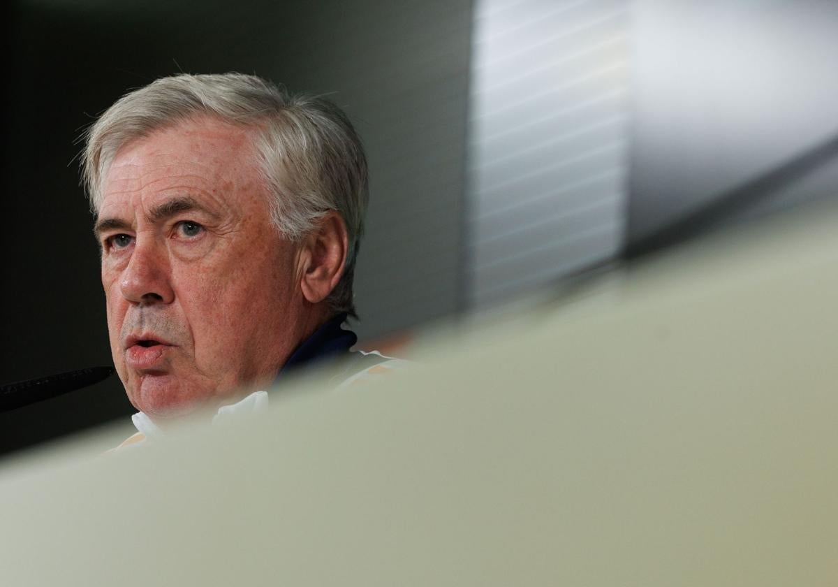 Carlo Ancelotti, durante la rueda de prensa.