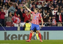 Alexander Sorloth celebra el gol que le marcó al Celta.