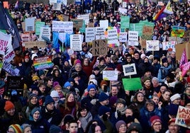 Manifestación en Berlín el 16 de febrero contra la ultraderecha.