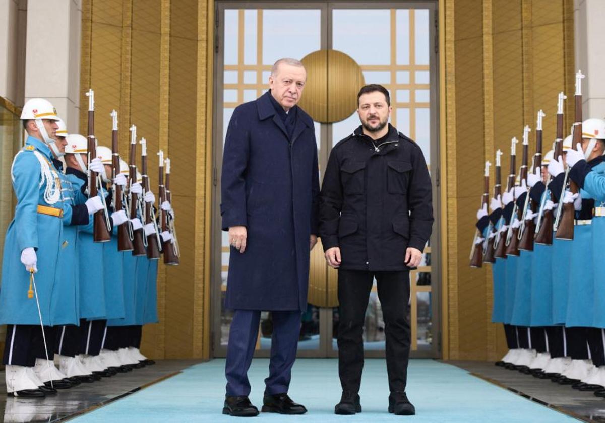 Volodímir Zelenski se reunió este martes en Ankara con Recep Tayyip Erdogan.