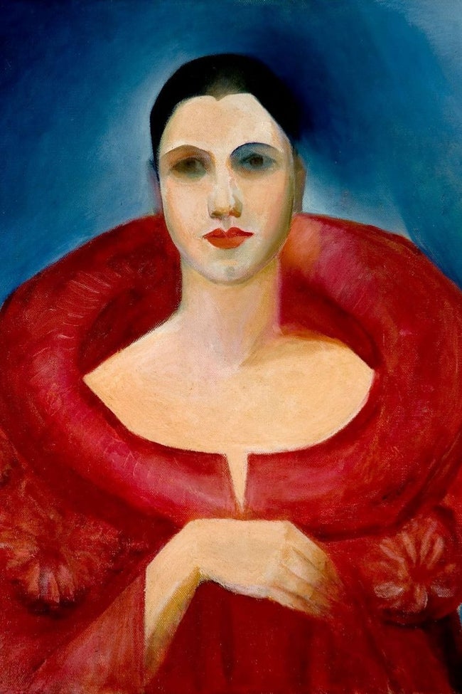 'Autorretrato (Manteau rouge)', (1923). Óleo sobre lienzo.