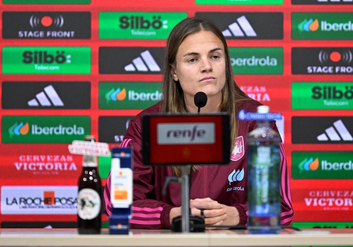 Irene Paredes, en conferencia de prensa en Valencia.