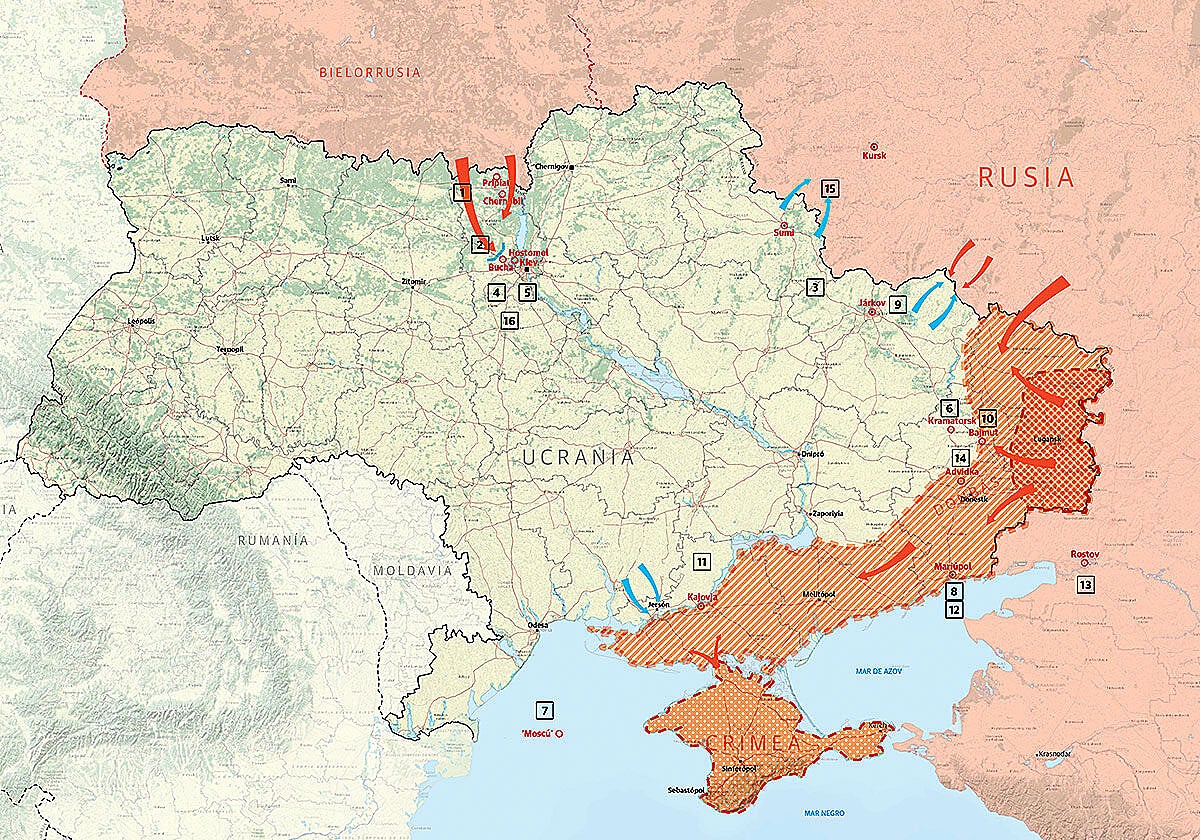 El mapa de la guerra de Ucrania: 15 momentos para entender por qué los rusos están más fuertes que nunca