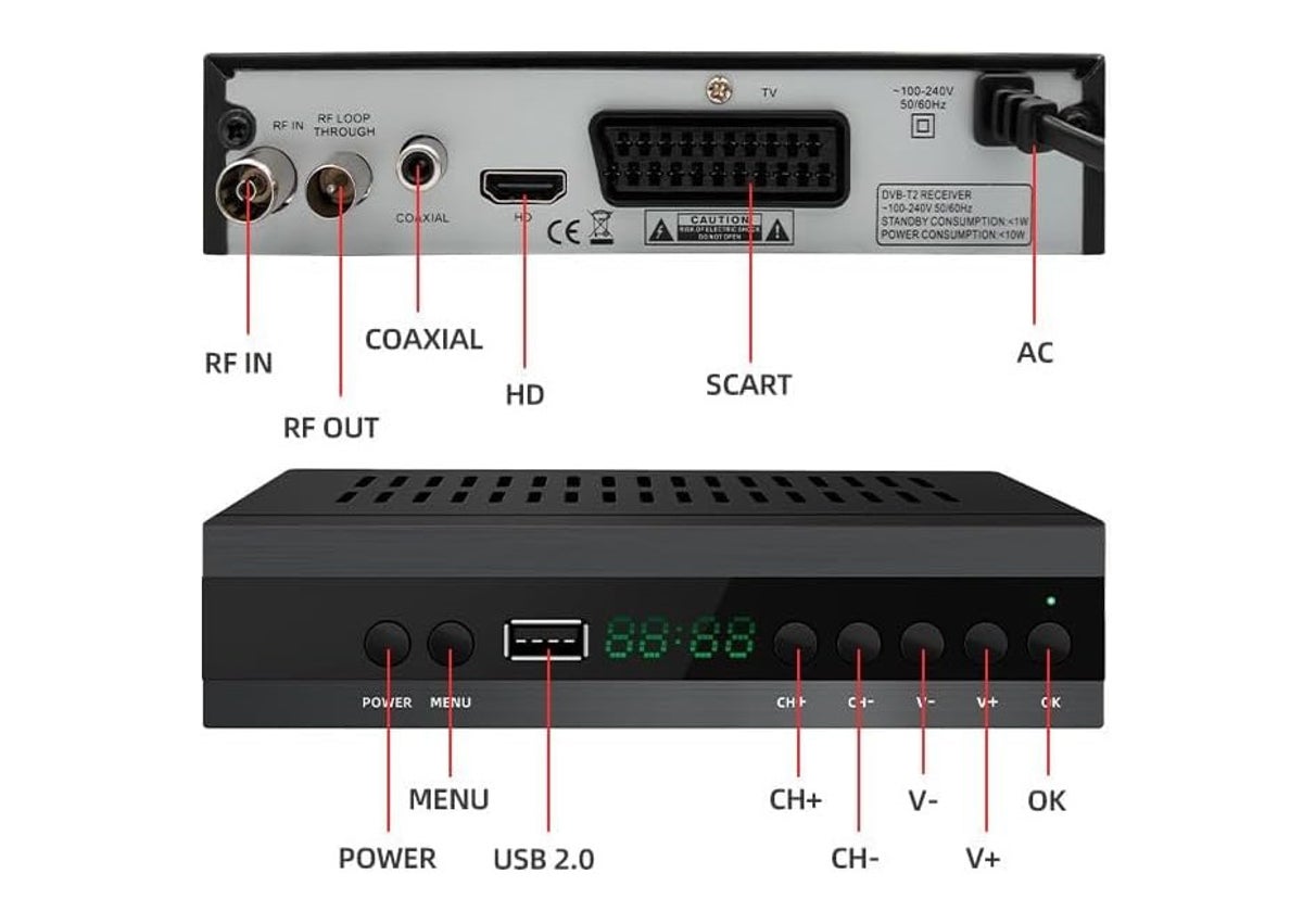 Imagen secundaria 1 - Nuevo TDT Decodificador TV DVB-T2: Innovación al alcance de todos