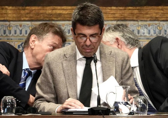 Carlos Mazón, en un acto este jueves en el Palau de la Generalitat valenciana.