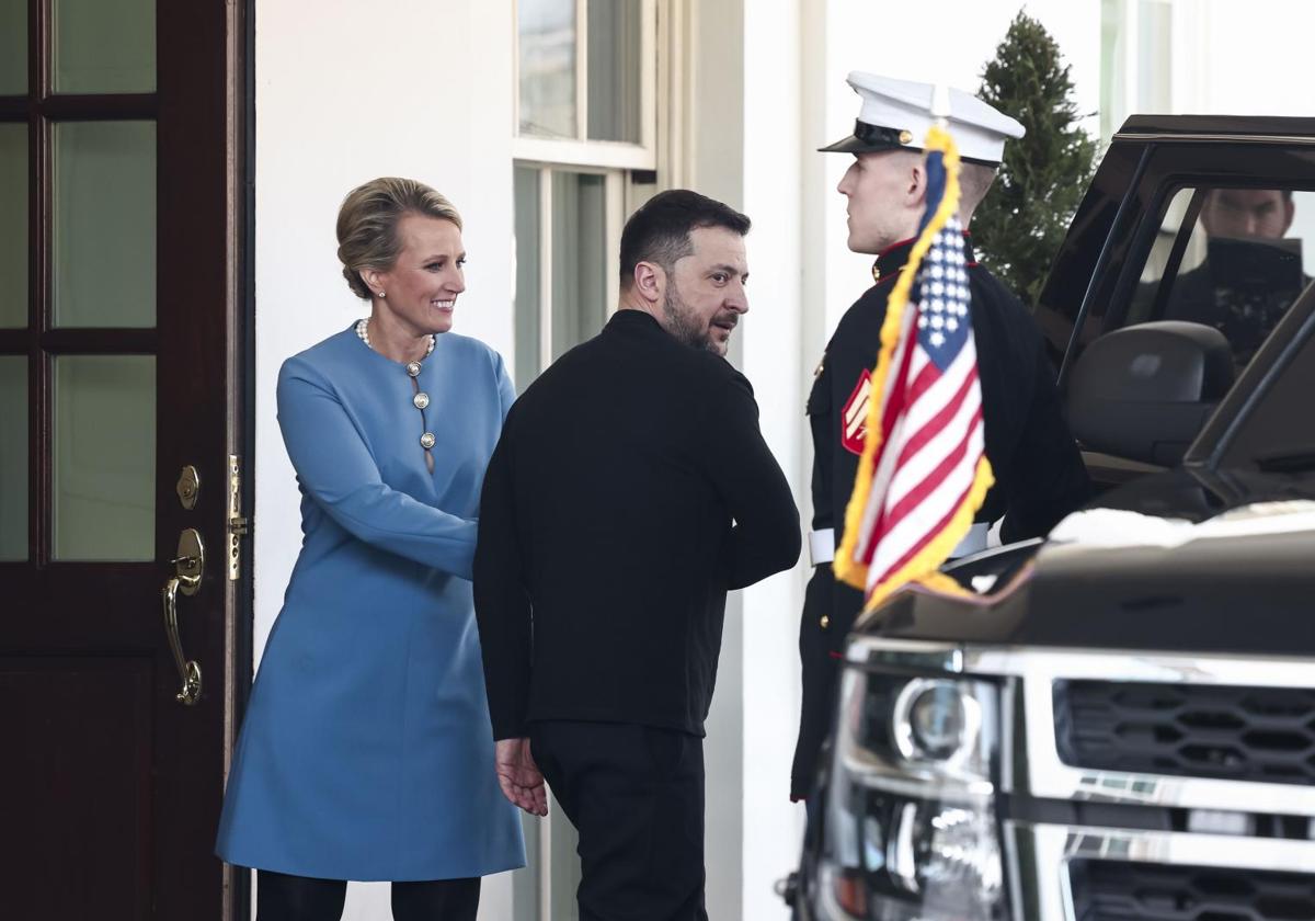 Momento en el que Zelenski abandona la Casa Blanca