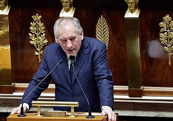 El primer ministro francés, François Bayrou, este lunes en la Asamblea Nacional.