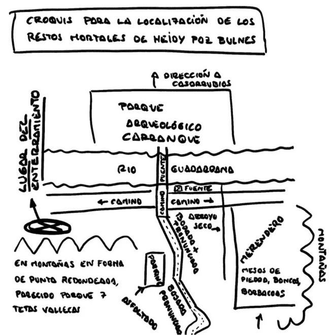 El croquis hecho por El Rey del cachopo