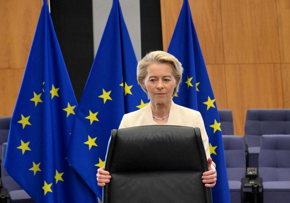 La presidenta de la Comisión Europea, Ursula von der Leyen, este miércoles en Bruselas.