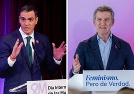 Pedro Sánchez, presidente del Gobierno, y Alberto Núñez Feijóo.