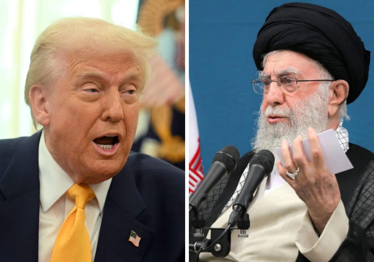 El presidente estadounidense, Donald Trump, y el ayatolá Alí Jamenéi, Líder Supremo de Irán.