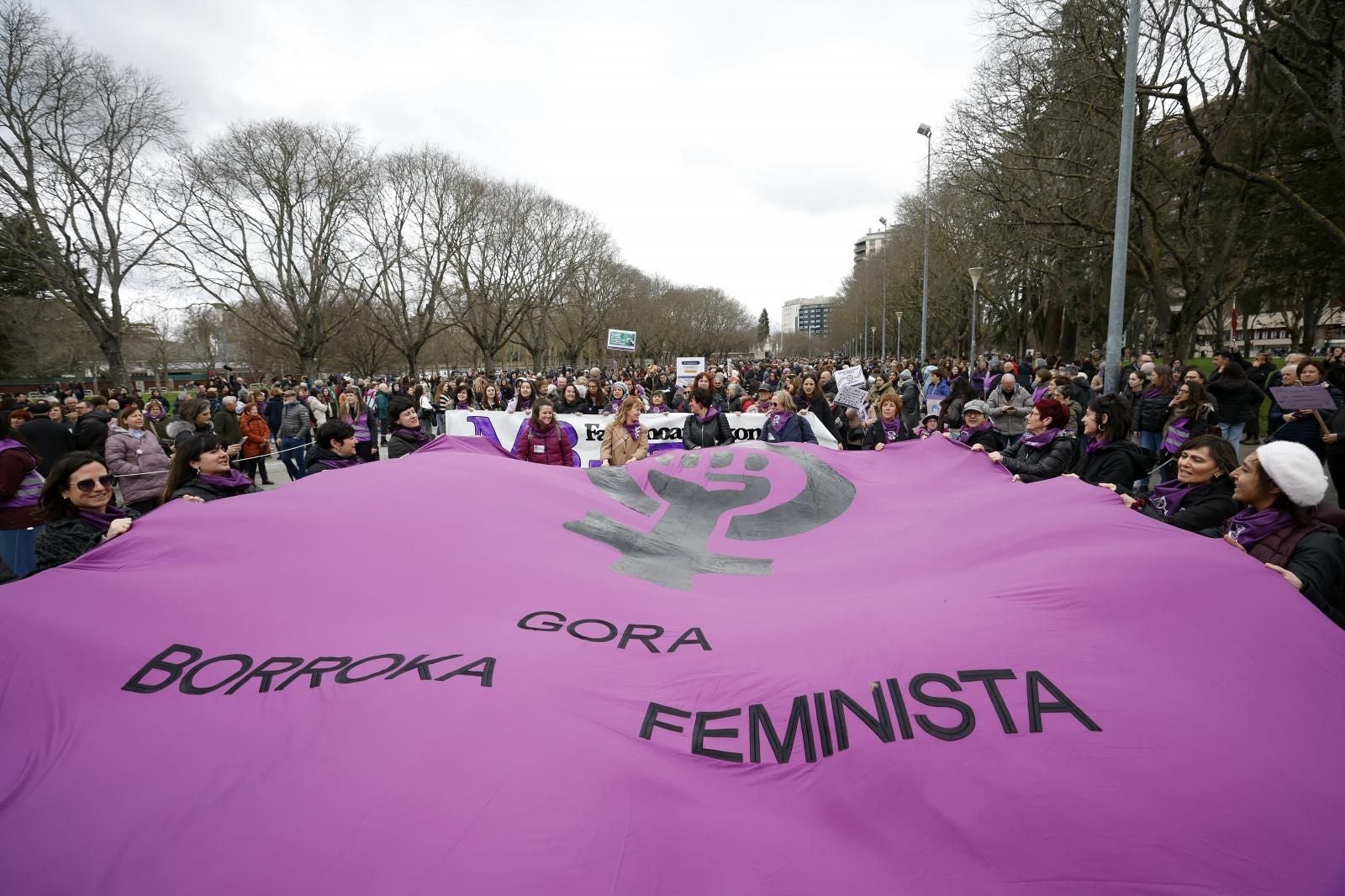 Marcha en Pamplona por el Día de la Mujer