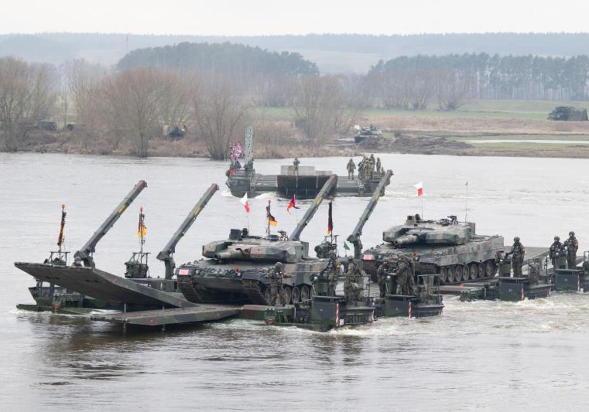 Militares de distintos países participan en un ejercicio conjunto de la OTAN en Polonia.