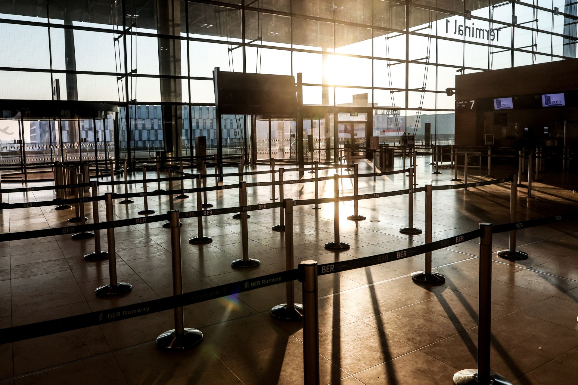 El aeropuerto de Berlín, vacío este lunes.