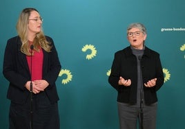 Las colíderes del grupo parlamentario del partido Verdes de Alemania, Katharina Droege y Britta Hasselmann.