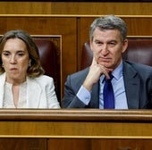 Núñez Feijóo junto a la secretaria general del PP, Cuca Gamarra.