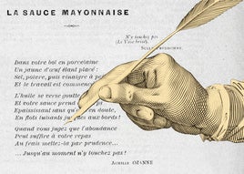 'La sauce mayonnaise', poema de Achille Ozanne. Revista l'Art Culinaire, 15 de junio de 1889