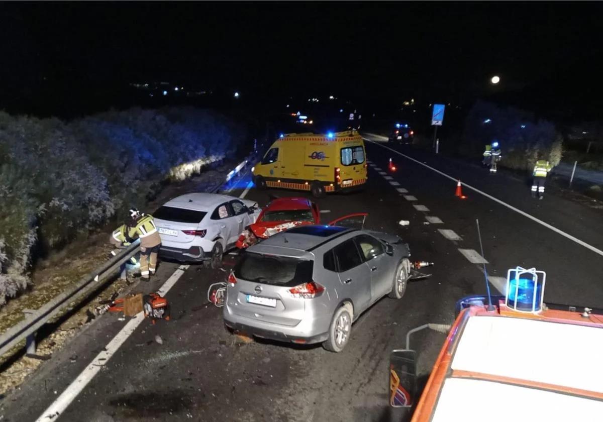 Estado de los vehículos tras el accidente.