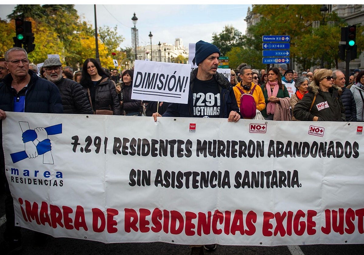 Una manifestación del colectivo Marea de Residencias.