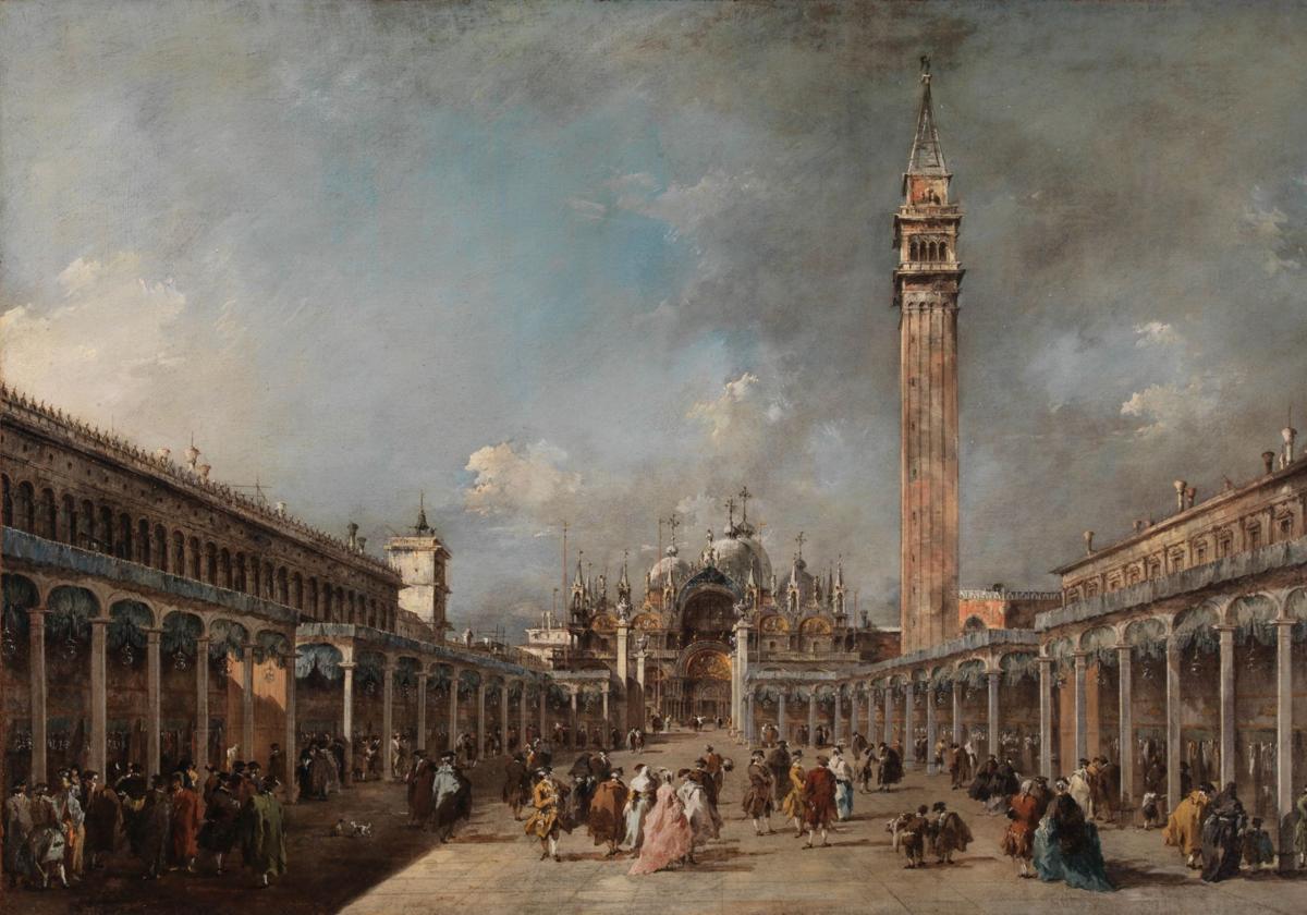 'La fiesta de la Ascensión en la plaza de San Marcos' pintado por Guardi hacia 1775.