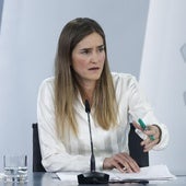 La ministra para la Transición Ecológica, Sara Aagesen, en la rueda de prensa en La Moncloa.